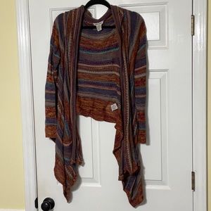 Billabong Multi-colored soft, drapes, cardigan, size XL